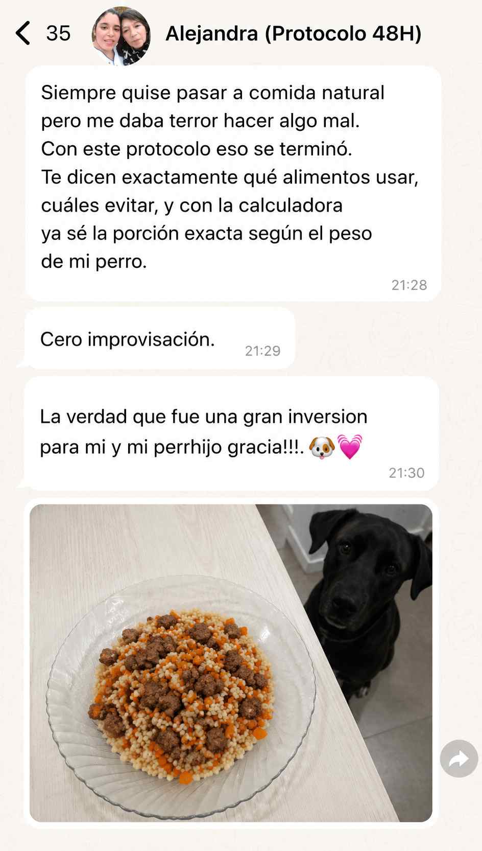 Testimonio de Alejandra sobre el Protocolo Healthy Dog 48H