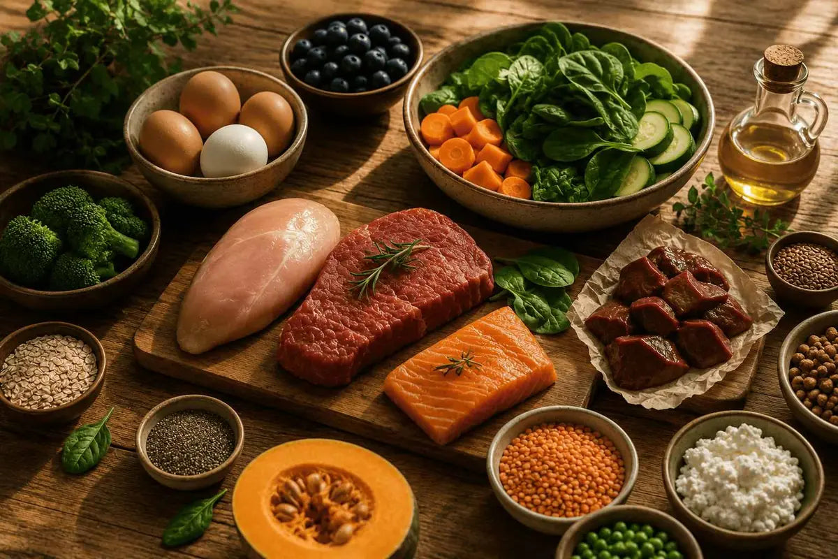 Ingredientes naturales para alimentación canina